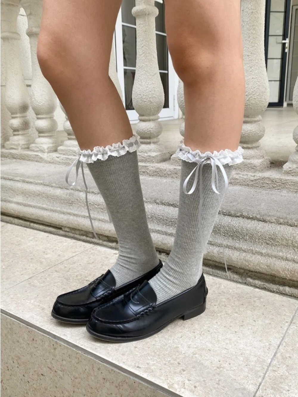 Brandy melville gray lace socked